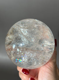Clear Quartz Sphere with Rainbows and Dendrite