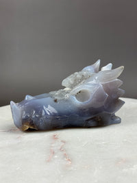 Druzy Agate 4.75" Dragon Skull #D2