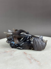 Agate Hand-carved 5" Dragon Skull #D3