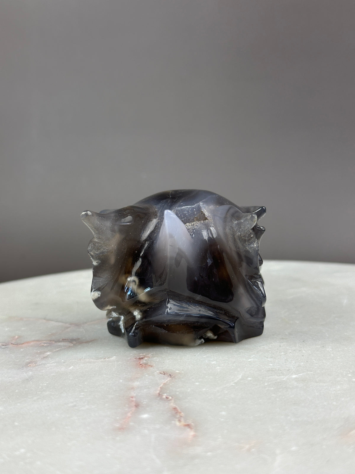 Agate Hand-carved 5" Dragon Skull #D3