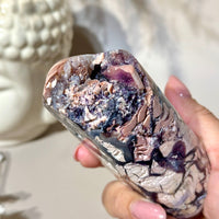 Tiffany Stone with Druzy Pockets | Creamy Pink, Pale Eggshell, & Deep Purple