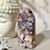 Tiffany Stone with Druzy Pockets | Creamy Pink, Pale Eggshell, & Deep Purple