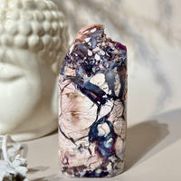 Tiffany Stone with Druzy Pockets | Creamy Pink, Pale Eggshell, & Deep Purple