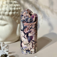 Tiffany Stone with Druzy Pockets | Creamy Pink, Pale Eggshell, & Deep Purple