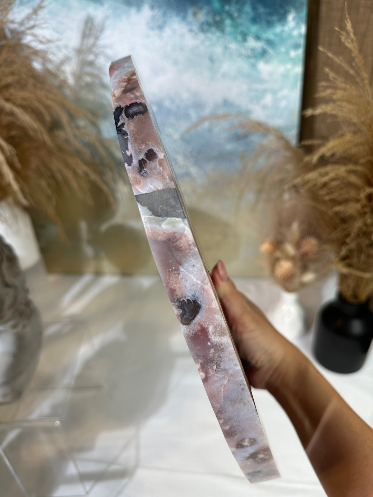 Slab #FAS8 Blue Banded Flower Agate Slab