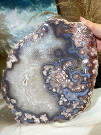 Slab #FAS9 Quartzy Blue Flower Agate Slab