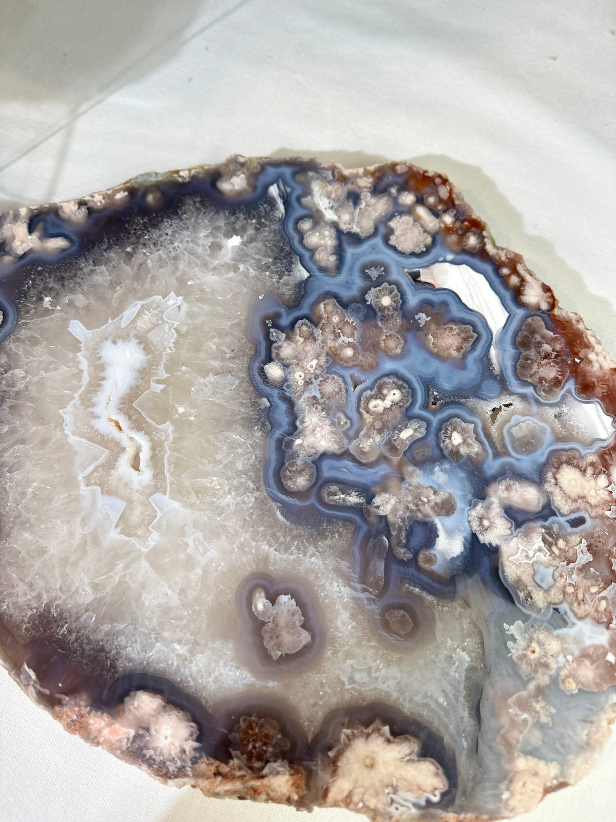 Slab #FAS9 Quartzy Blue Flower Agate Slab