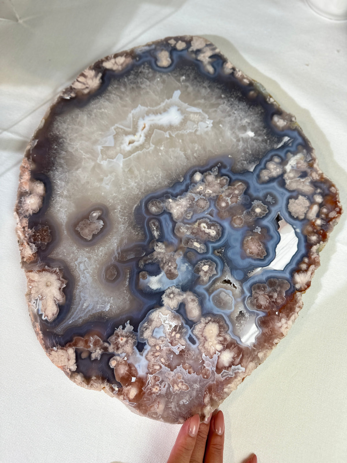 Slab #FAS9 Quartzy Blue Flower Agate Slab
