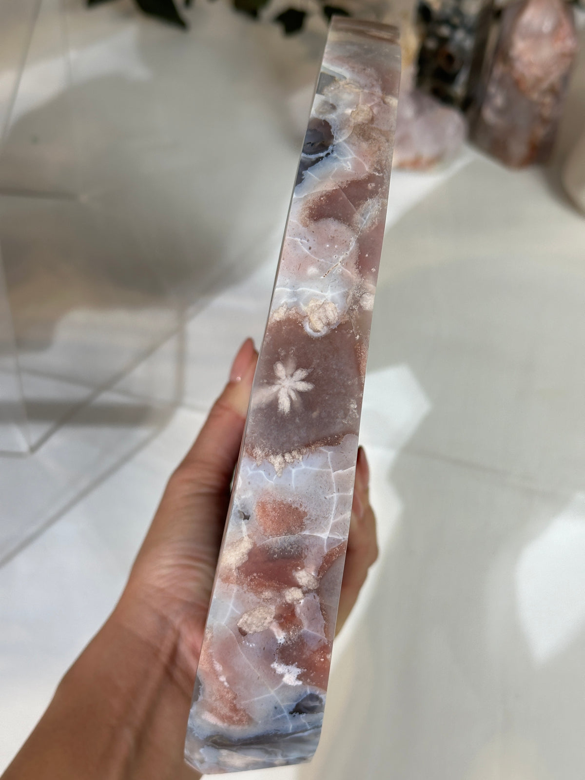 Slab #FAS2 Blue Banded Flower Agate Slab