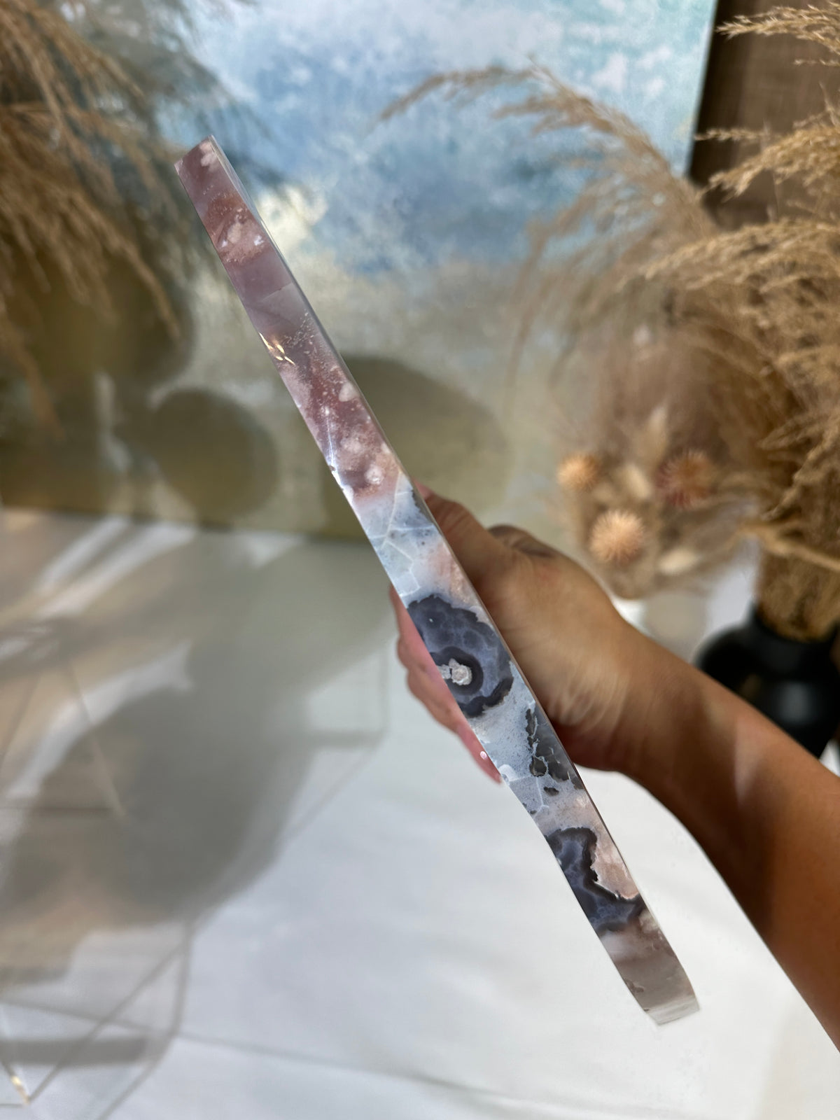 Slab #FAS3 Blue Banded Flower Agate Slab