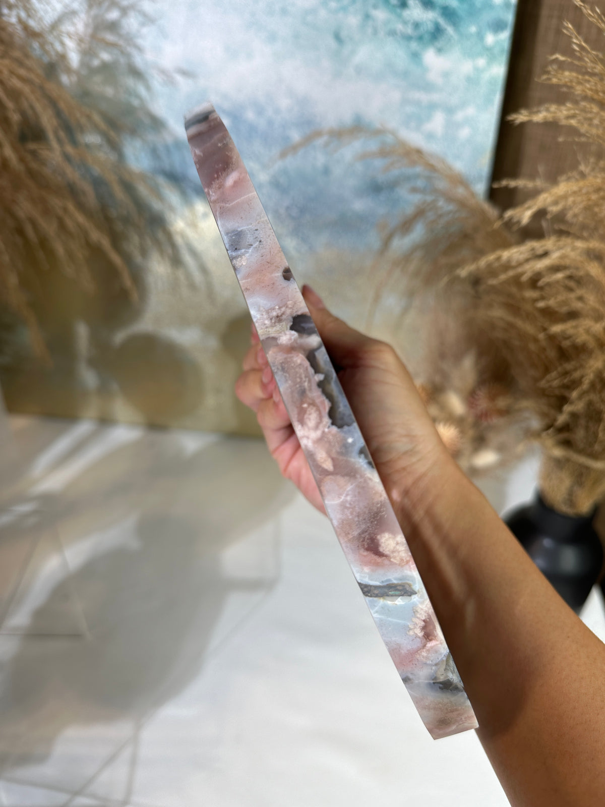 Slab #FAS3 Blue Banded Flower Agate Slab