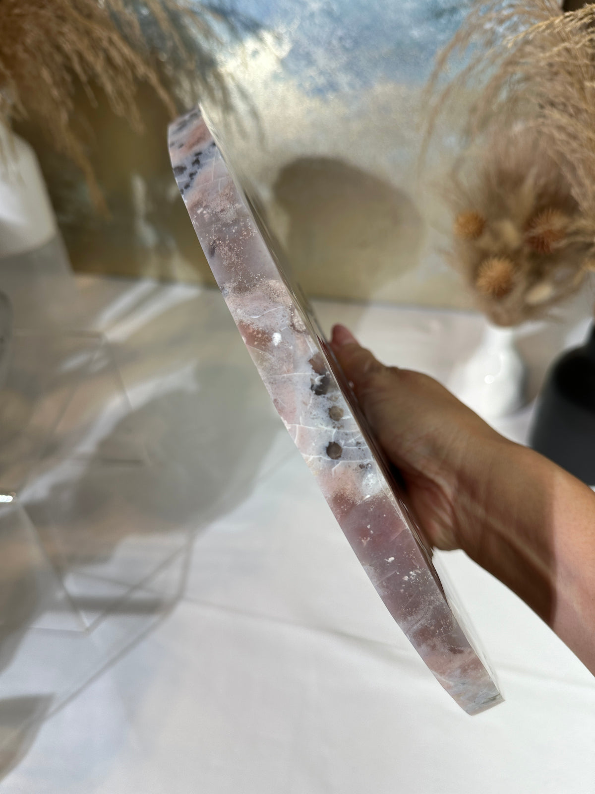 Slab #FAS5 Blue Banded Flower Agate Slab