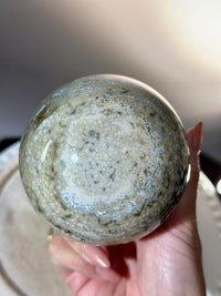 Amazing Druzy Sage Green & Blue Ocean Orbicular Jasper Sphere