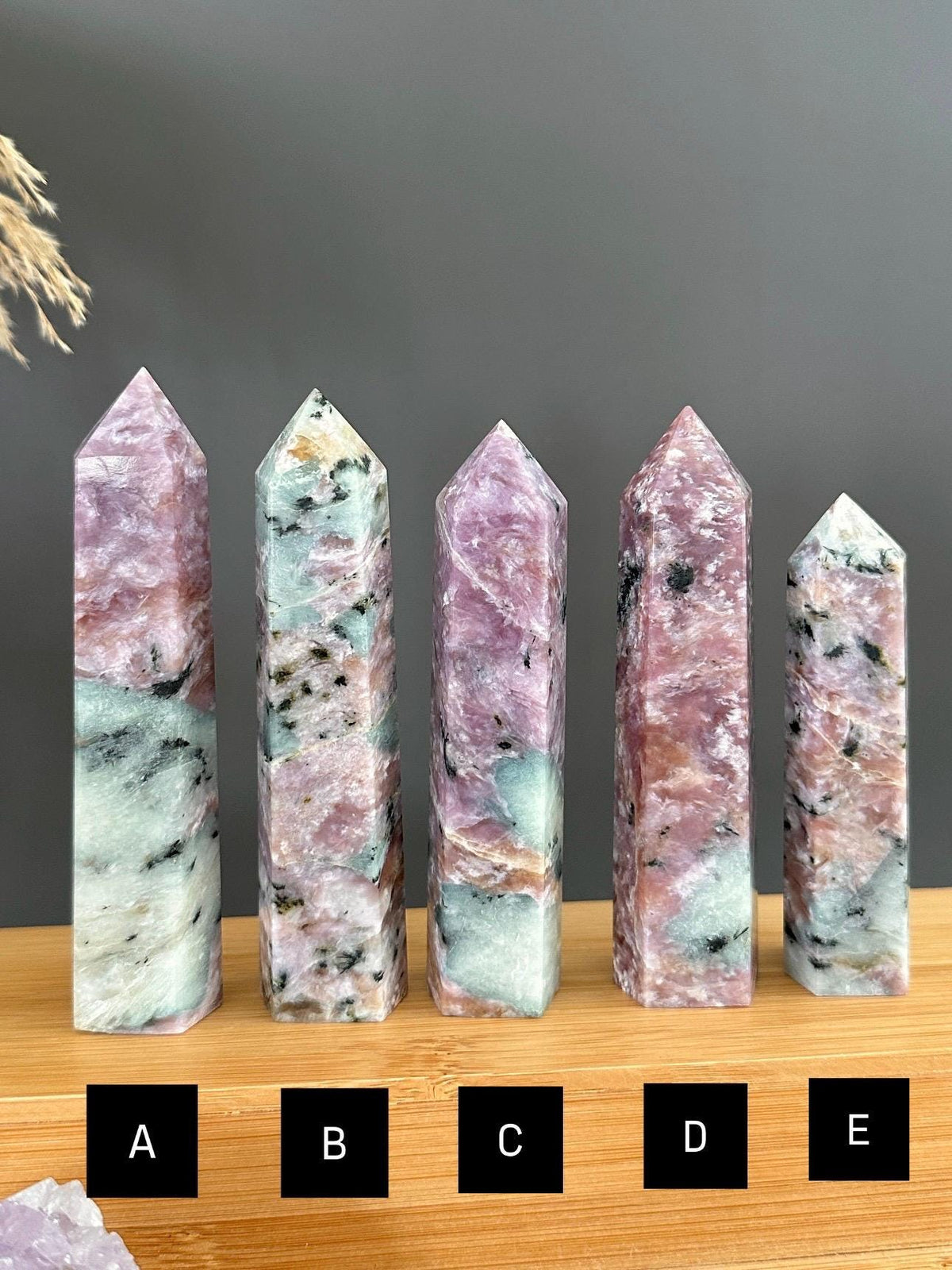 Pink Charoite with Blue Calcite tower for Crystal Collector Rare Find - CHOOSE YOUR PIECE
