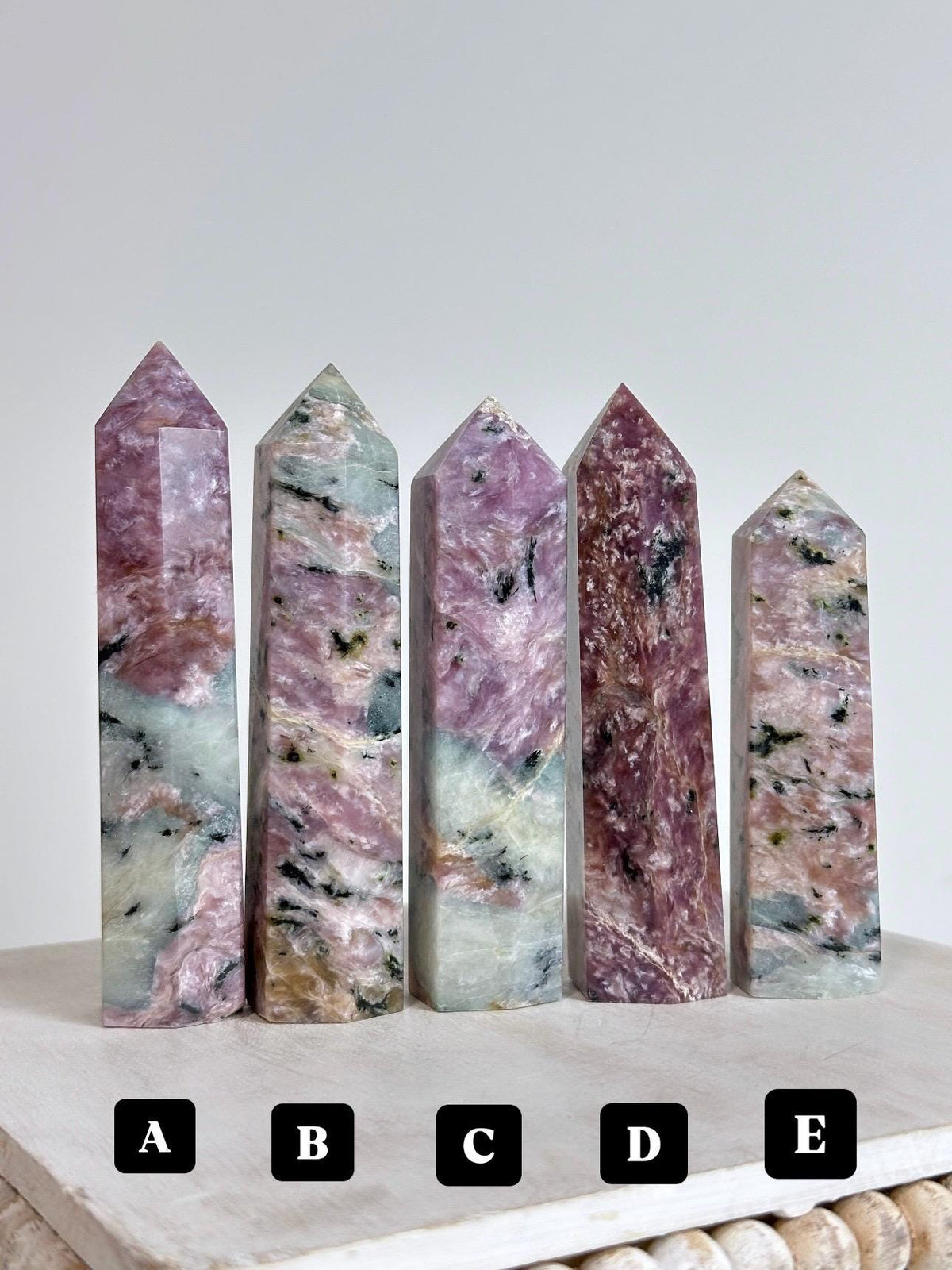 Pink Charoite with Blue Calcite tower for Crystal Collector Rare Find - CHOOSE YOUR PIECE