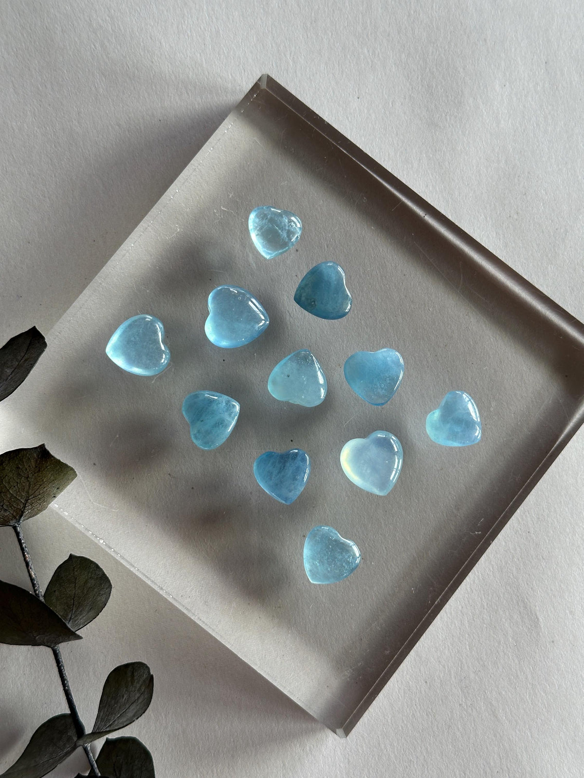 Aquamarine Mini Carvings: Hearts, Stars, Seashells