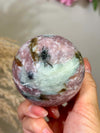 Rare Find Pink Charoite Sphere with Blue Calcite Russian Minerals for Crystal Collector and Home Decor #1