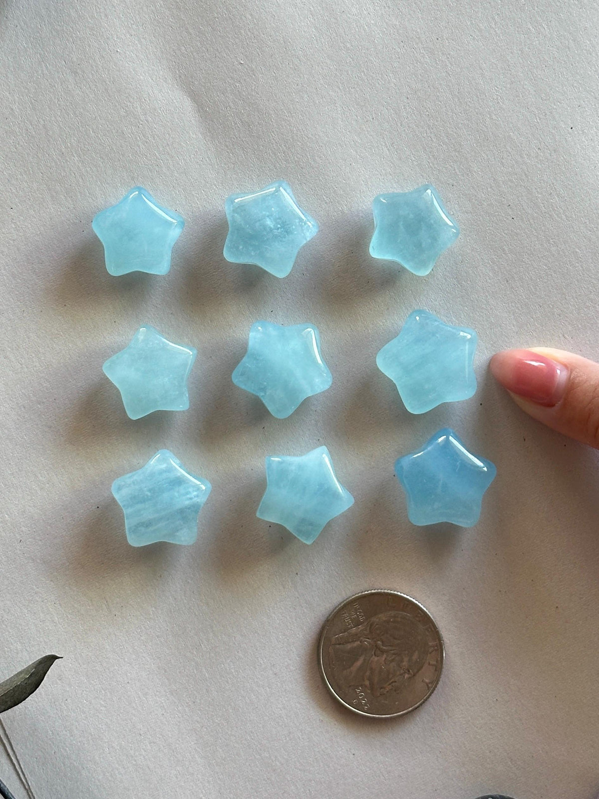 Aquamarine Mini Carvings: Hearts, Stars, Seashells