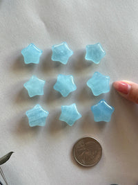 Aquamarine Mini Carvings: Hearts, Stars, Seashells