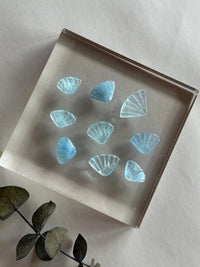 Aquamarine Mini Carvings: Hearts, Stars, Seashells