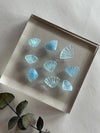 Aquamarine Mini Carvings: Hearts, Stars, Seashells
