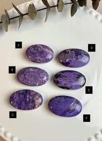 High Quality Charoite Palmstone, Purple Charoite Palm, Medium Pocket Stone 2" - CHOOSE YOUR PIECE