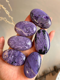 High Quality Charoite Palmstone, Purple Charoite Palm, Medium Pocket Stone 2" - CHOOSE YOUR PIECE