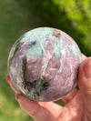Rare Find Pink Charoite Sphere with Blue Calcite Russian Minerals for Crystal Collector and Home Decor #1