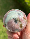 Rare Find Pink Charoite Sphere with Blue Calcite Russian Minerals for Crystal Collector and Home Decor #1