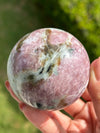 Rare Find Pink Charoite Sphere with Blue Calcite Russian Minerals for Crystal Collector and Home Decor #1