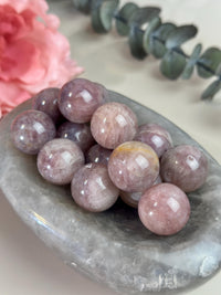 Lavender Rose Quartz Sphere Mini Pocket Stone for Self Love Gifting and Gridding