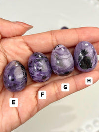 Cute Charoite Egg Palmstone High Quality Purple Charoite Pocket Stone from Russia Crystal Egg for Gifting and Meditation