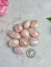Morganite Tumble Stone: peachy pink pebble, Pakistan Heart Chakra Crystal, Pocket Stone