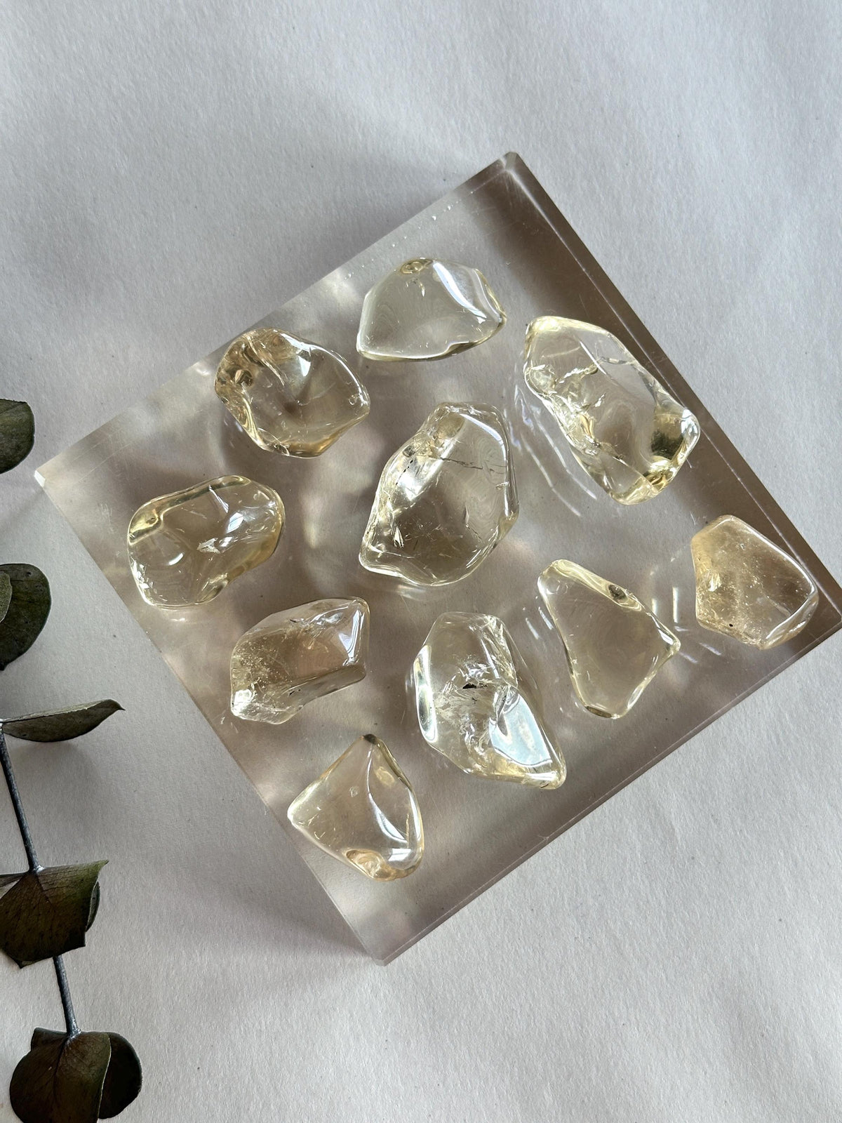 Natural Citrine Tumble Stone: Brazil Pocket Palmstone for Manifestation