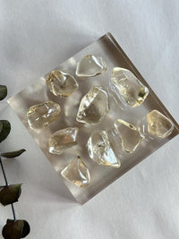 Natural Citrine Tumble Stone: Brazil Pocket Palmstone for Manifestation