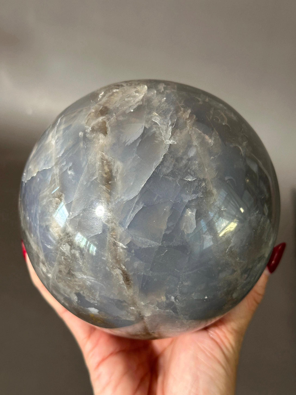 Large Blue Rose Quartz 4.75" Sphere - InterstellarHawaii