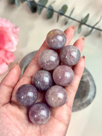 Lavender Rose Quartz Sphere Mini Pocket Stone for Self Love Gifting and Gridding