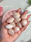 Morganite Tumble Stone: peachy pink pebble, Pakistan Heart Chakra Crystal, Pocket Stone