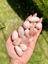 Morganite Tumble Stone: peachy pink pebble, Pakistan Heart Chakra Crystal, Pocket Stone