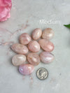 Morganite Tumble Stone: peachy pink pebble, Pakistan Heart Chakra Crystal, Pocket Stone