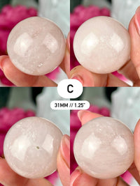 Polished Morganite Sphere: Pink Beryl Crystal Palm Stone