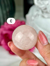 Polished Morganite Sphere: Pink Beryl Crystal Palm Stone