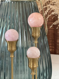 Polished Morganite Sphere: Pink Beryl Crystal Palm Stone