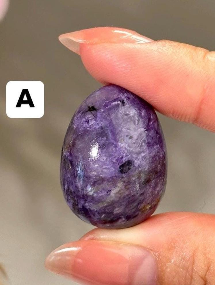 Cute Charoite Egg Palmstone High Quality Purple Charoite Pocket Stone from Russia Crystal Egg for Gifting and Meditation