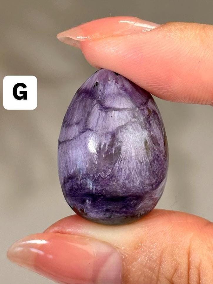 Cute Charoite Egg Palmstone High Quality Purple Charoite Pocket Stone from Russia Crystal Egg for Gifting and Meditation