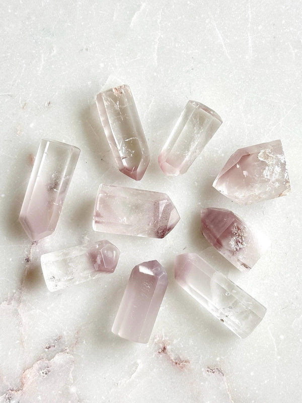 Polished Pink Lithium Quartz Mini Tower Point - Brazil