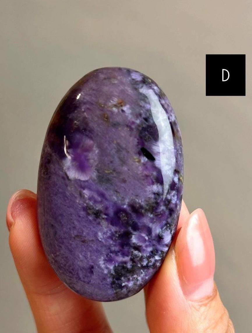 High Quality Charoite Palmstone, Purple Charoite Palm, Medium Pocket Stone 2" - CHOOSE YOUR PIECE