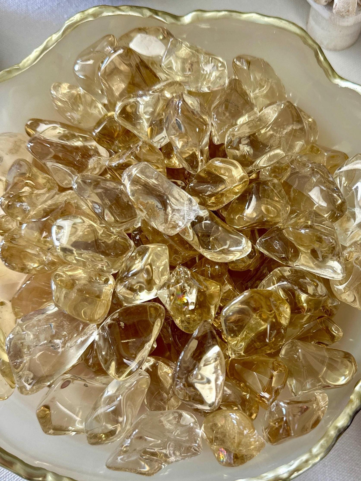 Natural Citrine Tumble Stone: Brazil Pocket Palmstone for Manifestation