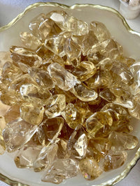 Natural Citrine Tumble Stone: Brazil Pocket Palmstone for Manifestation