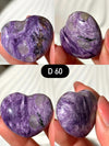 Purple Charoite Heart Palm Stone: Siberian Pocket Stone